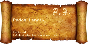 Pados Henrik névjegykártya